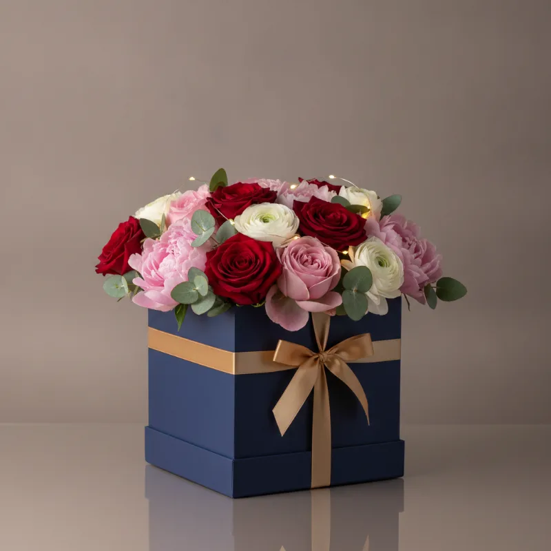 ของขวัญดอกไม้ในกล่อง